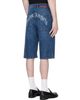 Palm Angels Palm Angels Blue Curved Logo Denim Skater Shorts - 3