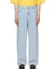 Palm Angels Palm Angels Blue Curved Logo Loose Jeans - 1