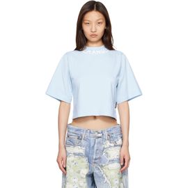 Palm Angels Palm Angels Blue Neck Logo Boxy T-shirt