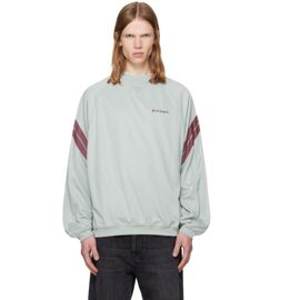 Palm Angels Palm Angels Blue Urban Logo Track Crewneck Sweatshirt
