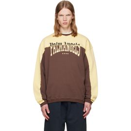 Palm Angels Palm Angels Brown & Yellow Vintage Logo Crewneck Sweatshirt