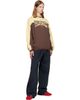 Palm Angels Palm Angels Brown & Yellow Vintage Logo Crewneck Sweatshirt - 4