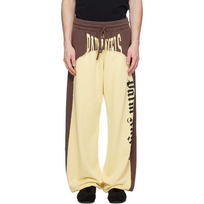 Palm Angels Palm Angels Brown & Yellow Vintage Logo Loose Sweatpants