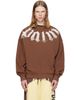 Palm Angels Palm Angels Brown Big Neck Logo Loose Sweatshirt - 1