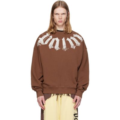 Palm Angels Palm Angels Brown Big Neck Logo Loose Sweatshirt