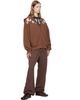 Palm Angels Palm Angels Brown Big Neck Logo Zip Loose Hoodie - 4