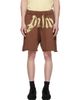 Palm Angels Palm Angels Brown Big Waist Sweat Shorts - 1