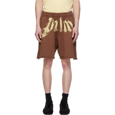 Palm Angels Palm Angels Brown Big Waist Sweat Shorts