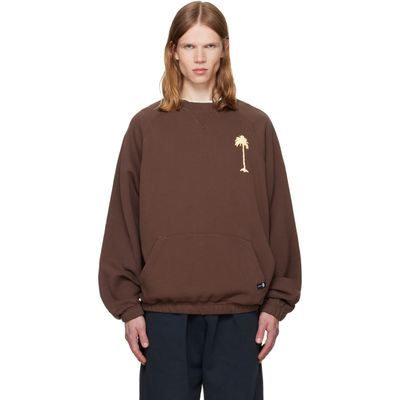 Palm Angels Palm Angels Brown 'Feel High' Regular Crewneck Sweatshirt