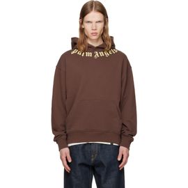 Palm Angels Palm Angels Brown Neck Logo Hoodie