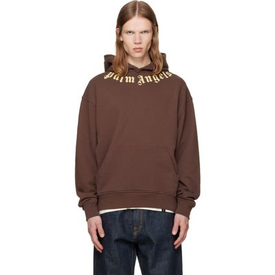 Palm Angels Palm Angels Brown Neck Logo Hoodie