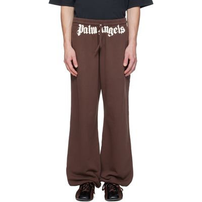 Palm Angels Palm Angels Brown Waist Logo Sweatpants