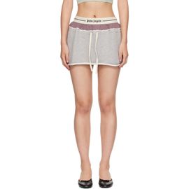 Palm Angels Palm Angels Gray Classic Logo Double-Layered Miniskirt