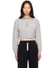 Palm Angels Palm Angels Gray Curved Logo Crop Crew Long Sleeve Polo - 1