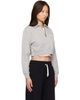 Palm Angels Palm Angels Gray Curved Logo Crop Crew Long Sleeve Polo - 2