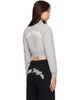 Palm Angels Palm Angels Gray Curved Logo Crop Crew Long Sleeve Polo - 3