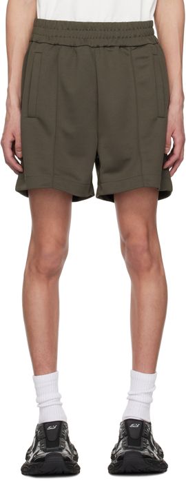Palm Angels Palm Angels Gray Curved Logo Shorts