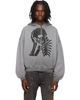 Palm Angels Palm Angels Gray Skull Zipped Loose Hoodie - 1
