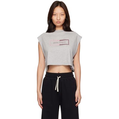 Palm Angels Palm Angels Gray Studded Box Logo Tank Top