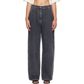Palm Angels Palm Angels Gray Tree Logo Loose Jeans