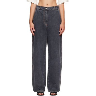 Palm Angels Palm Angels Gray Tree Logo Loose Jeans