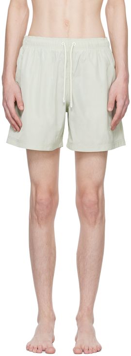 Palm Angels Palm Angels Green Embroidered Swim Shorts