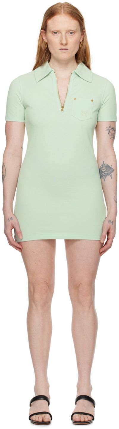 Palm Angels Palm Angels Green Half-Zip Minidress