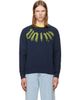Palm Angels Palm Angels Navy Big Neck Logo Sweater - 1