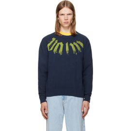 Palm Angels Palm Angels Navy Big Neck Logo Sweater