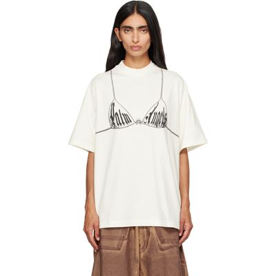 Palm Angels Palm Angels Off-White Bra Loose T-shirt