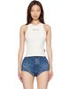 Palm Angels Palm Angels Off-White Classic Logo Fitted Tank Top - 1