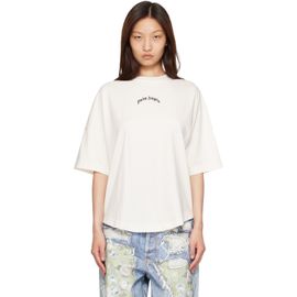 Palm Angels Palm Angels Off-White Curved Logo Over T-shirt