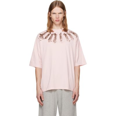 Palm Angels Palm Angels Pink Big Neck Logo Loose T-shirt
