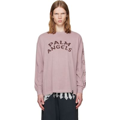 Palm Angels Palm Angels Pink Devil Herald Long Sleeve T-shirt