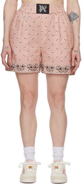 Palm Angels Palm Angels Pink Paisley Shorts