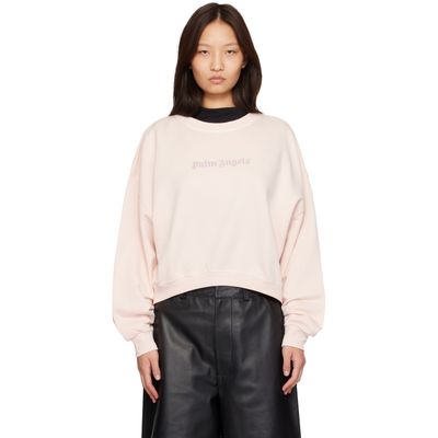 Palm Angels Palm Angels Pink Stud Logo Crew Sweatshirt