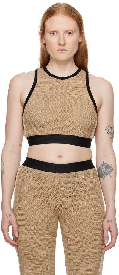Palm Angels Palm Angels Taupe Cropped Tank Top