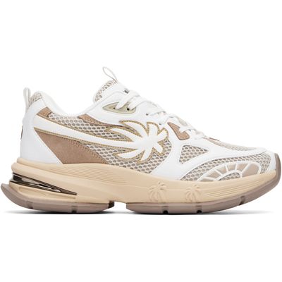 Palm Angels Palm Angels White & Beige Palm Runner Sneakers