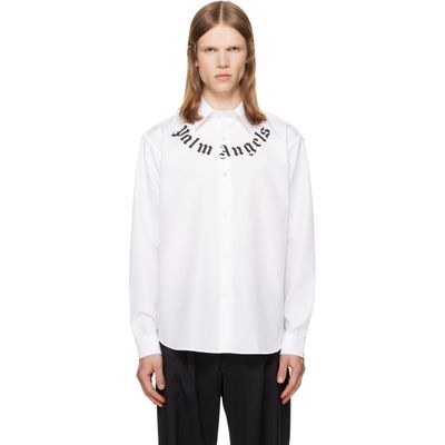 Palm Angels Palm Angels White Neck Logo Shirt