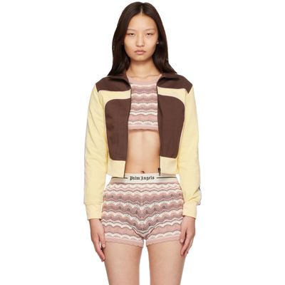 Palm Angels Palm Angels Yellow & Brown Colorblock Track Jacket