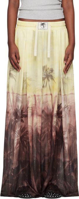 Palm Angels Palm Angels Yellow & Brown Sunset Palms Mesh Trousers