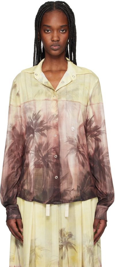Palm Angels Palm Angels Yellow & Brown Sunset Palms Shirt