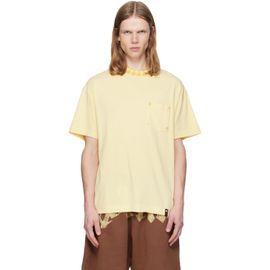 Palm Angels Palm Angels Yellow 'Palm' Ribbed Regular T-shirt