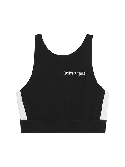Palm Angels Women's Training Striped Logo Crop Top