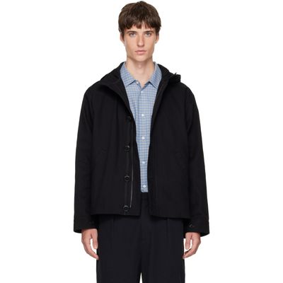 Palmes Palmes Black Herringbone Hooded Jacket