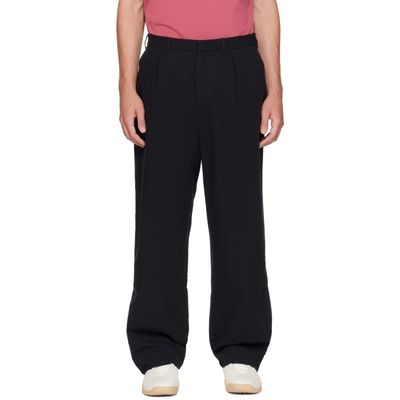Palmes Palmes Black Wide Pleated Suit Trousers