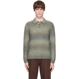 Palmes Palmes Blue Alpaca LS Knit Polo Sweater