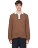 Palmes Palmes Brown Knitted Rugby Polo - 1