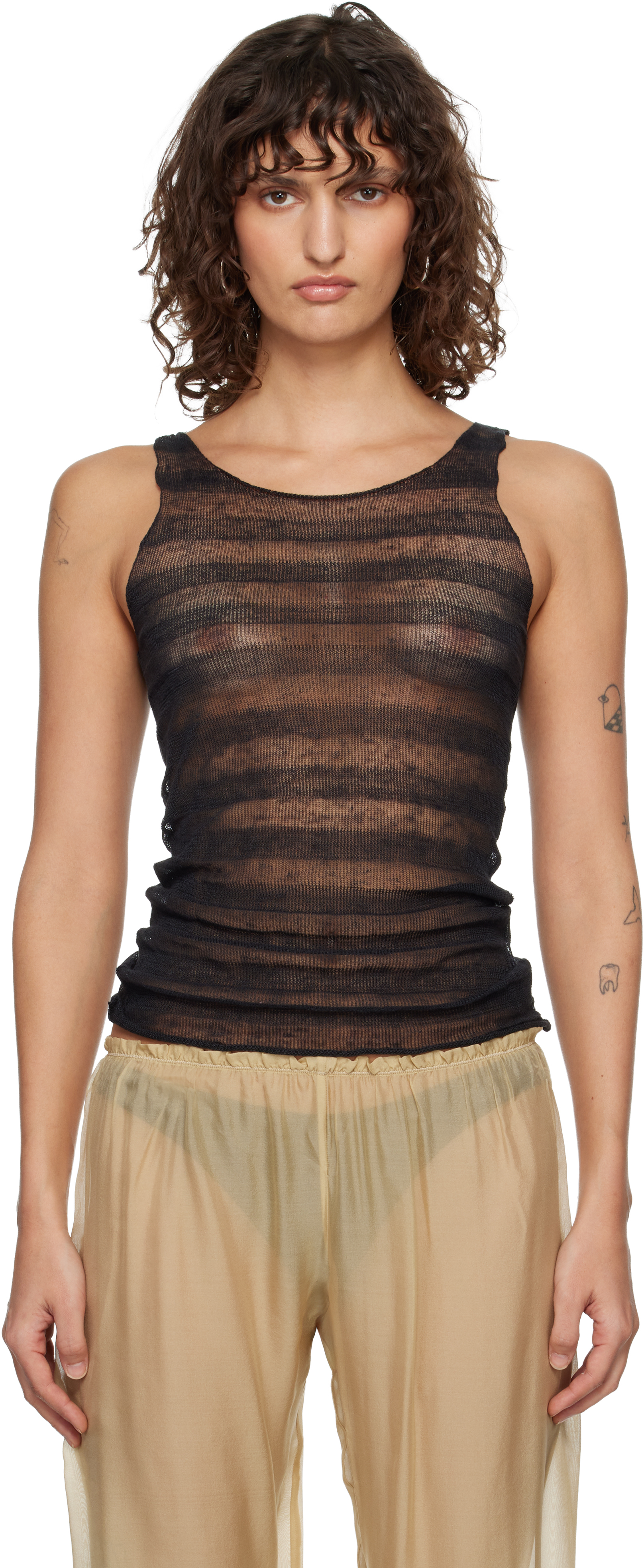 paloma wool メッシュタンクトップ Paloma Wool - Gray Skipp Tank Top