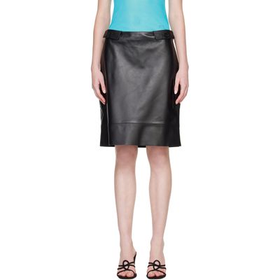 Paloma Wool Paloma Wool Black Geurrica Leather Midi Skirt